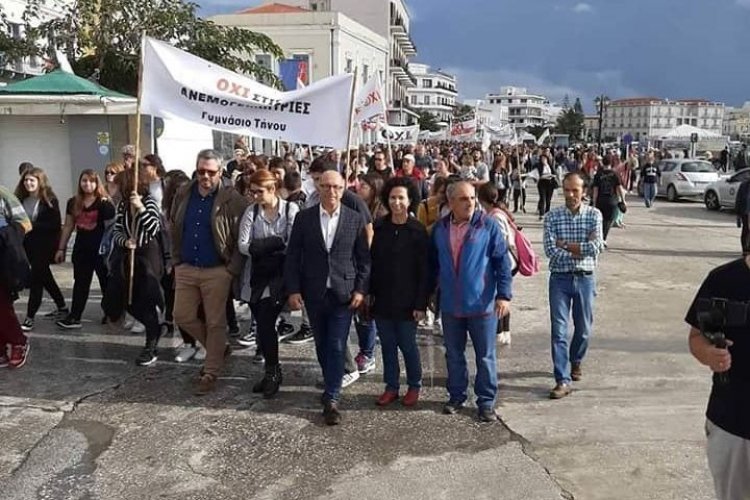 Στο παντηνιακό συλλαλητήριο ενάντια στην εγκατάσταση ανεμογεννητριών ο Γιώργος Λεονταρίτης
