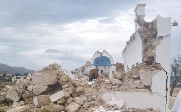 Crete earthquake: Κατέρρευσε το εκκλησάκι του Αγίου Νικολάου στον Ξερόκαμπο Σητείας