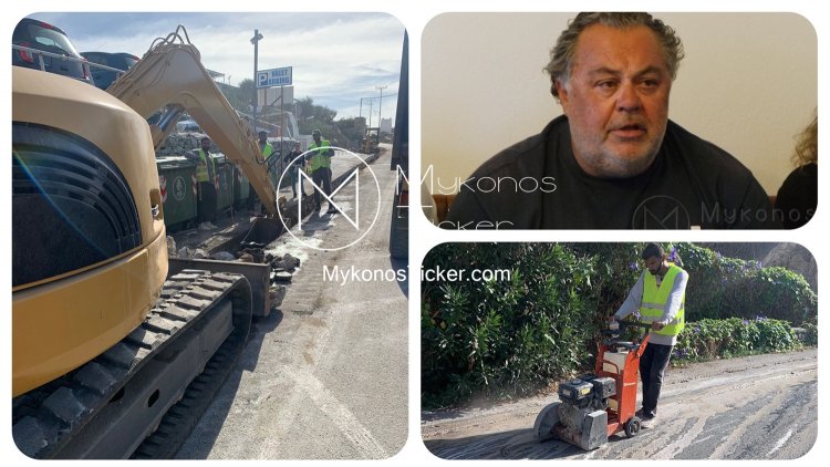 Mykonos - Φ. Βιγλιάρης: Με ταχείς ρυθμούς εκτελούνται οι εργασίες εσκαφής και τοποθέτησης αγωγών στις 2 νέες αφαλατώσεις
