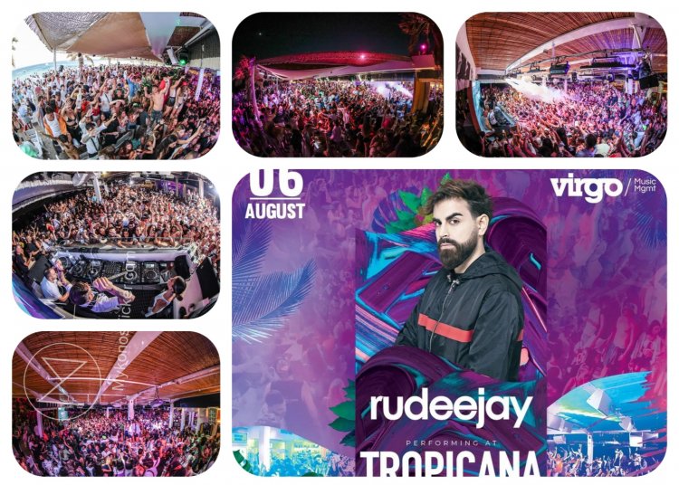 Tropicana Mykonos: Famous Italian DJ Rudeejay on the decks of Tropicana, Saturday August  06, 2022 [pics]