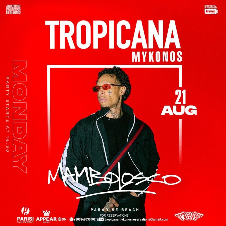 Tropicana Mykonos Party: DJ Mambolosco on the decks of Tropicana, Monday August 21st, 2023. Are you ready to live the experience ? [pics]