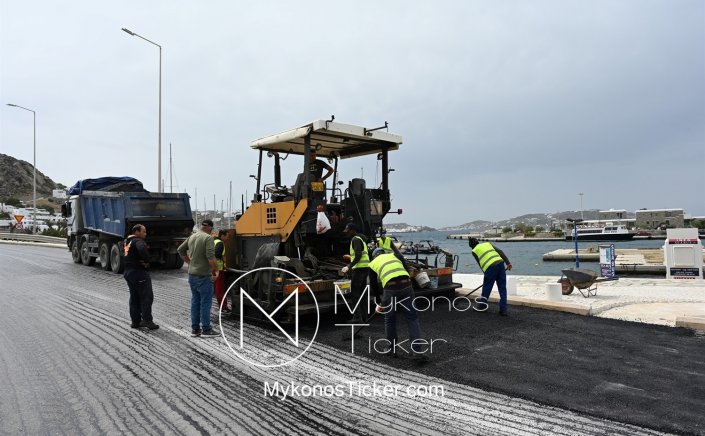 Mykonos: Έκτακτες κυκλοφοριακές ρυθμίσεις στον νέο περιφερειακό λόγω ασφαλτόστρωσης