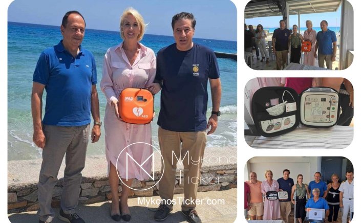 MP Katerina MonogIou: Με μεσολάβηση της Κατερίνας Μονογυιού η παραλία Αζολίμνους στην Μάννα Σύρου απέκτησε απινιδωτή