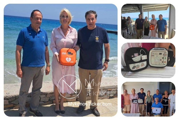 MP Katerina MonogIou: Με μεσολάβηση της Κατερίνας Μονογυιού η παραλία Αζολίμνους στην Μάννα Σύρου απέκτησε απινιδωτή