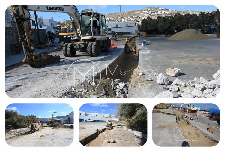 Συνεχίζονται στον Κόρφο οι εργασίες ασφαλτοκοπής και εσκαφής τάφρου για την κατασκευή του προωθητικού αγωγού [Εικόνες]