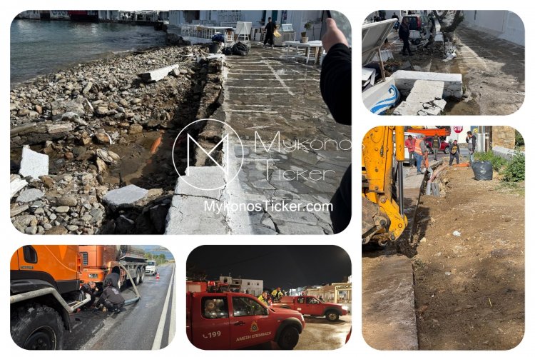 Η Μύκονος άντεξε την επίθεση της κακοκαιρίας - Συγχαρητήρια στον Δήμαρχο, Χρήστο Βερώνη 