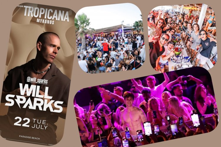 Tropicana Mykonos Party: DJ Will Sparks on the decks of Tropicana, Tuesday 22nd, July 20th, 2025. Are you ready to live the experience? [pics & vids]