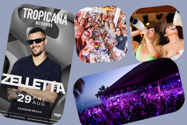 Tropicana Mykonos Party: Dj Zelletta on the decks of Tropicana, Friday August 29th 2025. Are you ready to live the experience? [pics & vids]