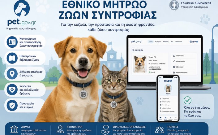 National Pet Registry: Εθνικό Μητρώο Ζώων Συντροφιάς! Ο Πλήρης Οδηγός Καταγραφής & Δηλώσεων - Απώλεια, εύρεση ή μεταβίβαση ζώου! Τι πρέπει να κάνετε μέσω του gov.gr [ΦΕΚ]