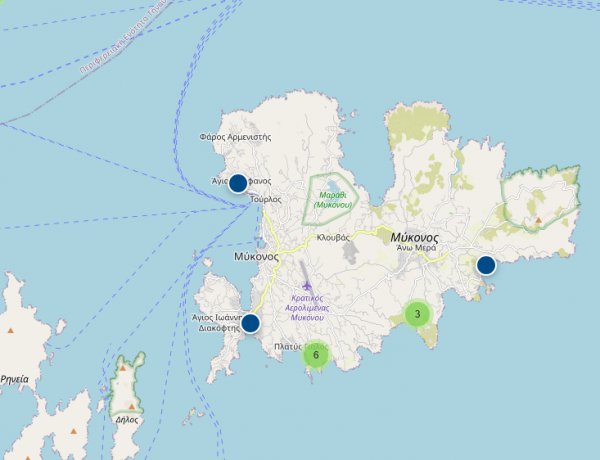 Mykonos Water Quality Compliance: Διαδραστικός χάρτης με επίσημες μετρήσεις για την ποιότητα των κολυμβητικών υδάτων σε 12 παραλίες της Μυκόνου & για 1700 παραλίες στην Ελλάδα