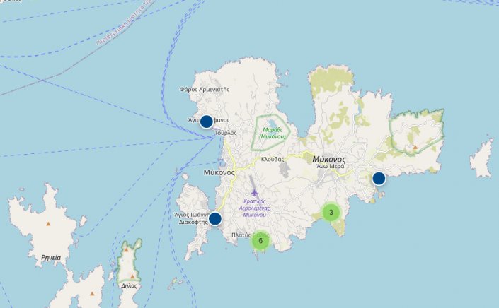 Mykonos Water Quality Compliance: Διαδραστικός χάρτης με επίσημες μετρήσεις για την ποιότητα των κολυμβητικών υδάτων σε 12 παραλίες της Μυκόνου & για 1700 παραλίες στην Ελλάδα